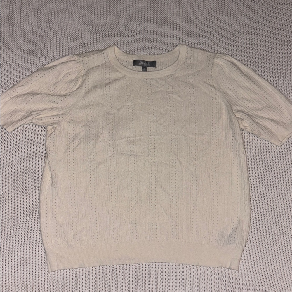 Marled Cream Cable Knit Sweater